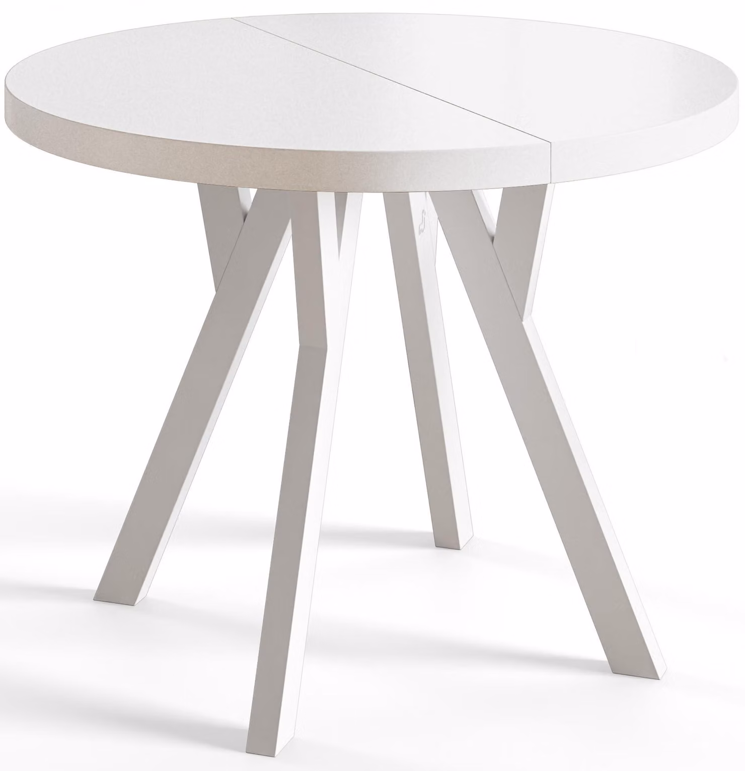Alpi Moebel, Tavolo da Pranzo, Tavolo per Mangiare Allungabile, Diametro da 100 cm, Bianco, Collezione Ovo