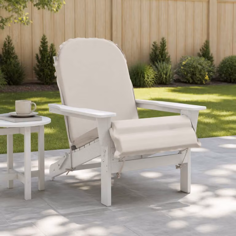 vidaXL Cuscino per Lounger Sole GEMERT Bianco, 100% Poliestere, Impermeabile e Lavabile