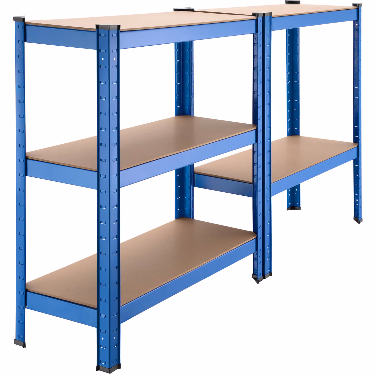 Scaffale da magazzino tectake a 5 piani blu con ripiani in plastica, L: 75,5 cm, P: 30,5 cm, H: 172 cm – 4