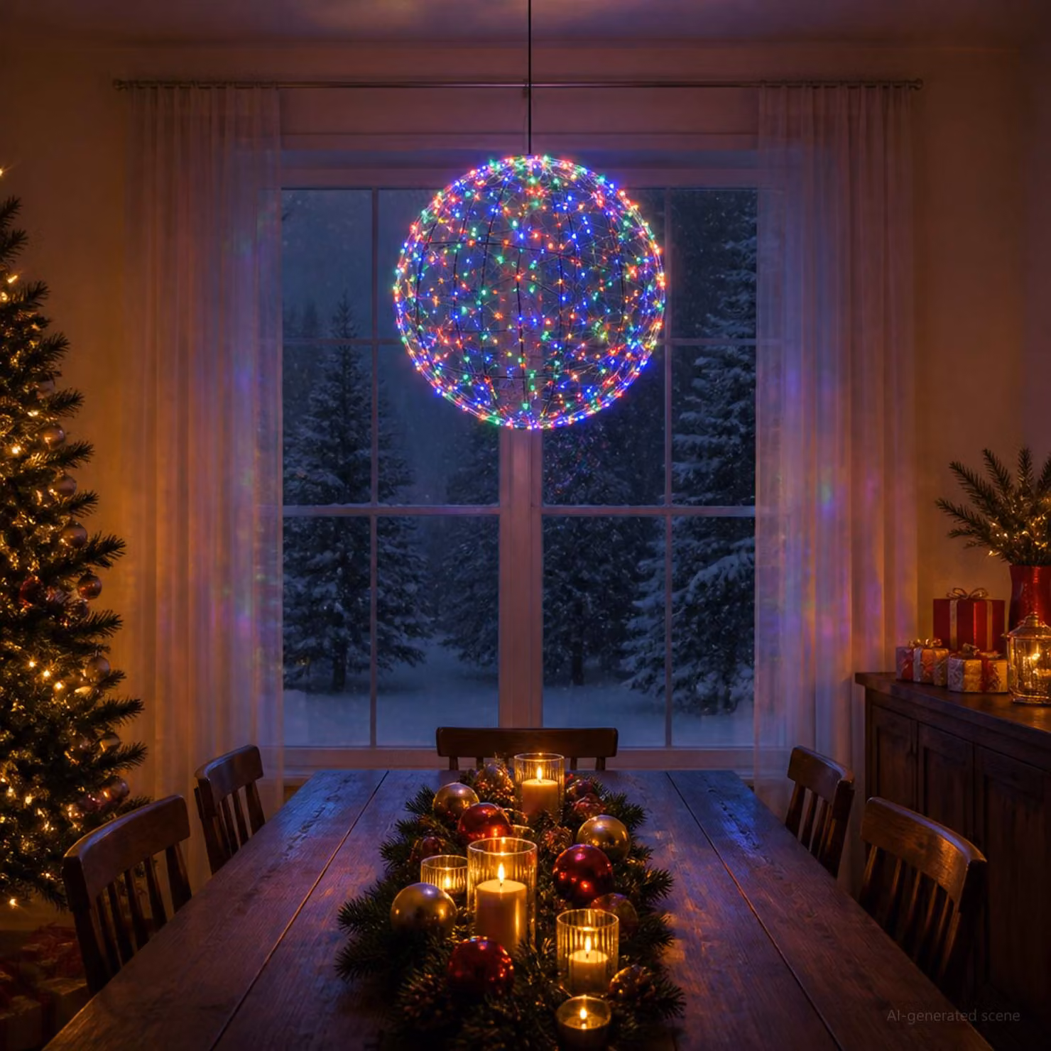 vidaXL Luce a punta di Natale 950 LED Multicolore Diametro 60 x 63 cm