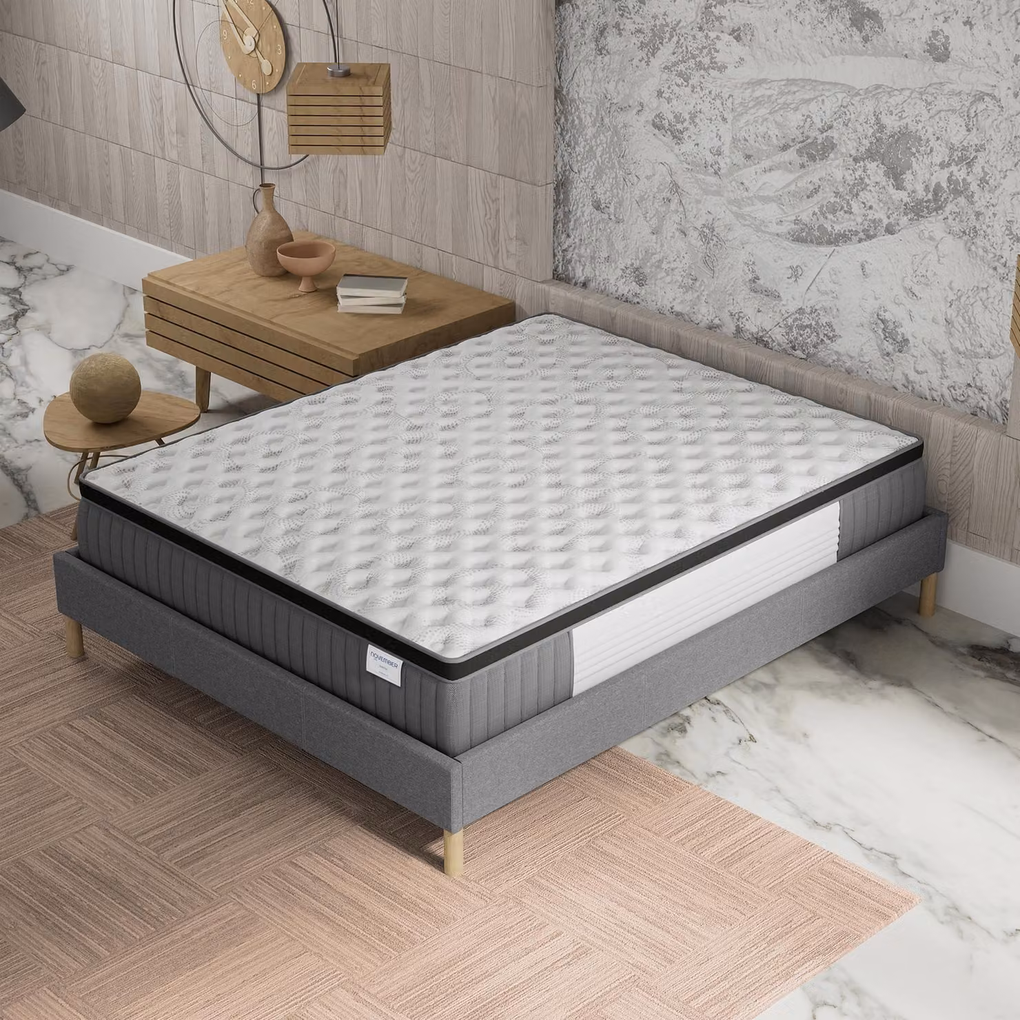 Materasso ibrido 90x200 cm con molle insacchettate e memory foam