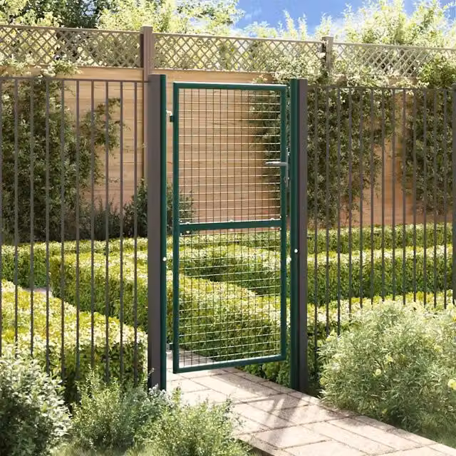 Cancello singolo a battente vidaXL in acciaio verde L: 100 cm, H: 175 cm – 1