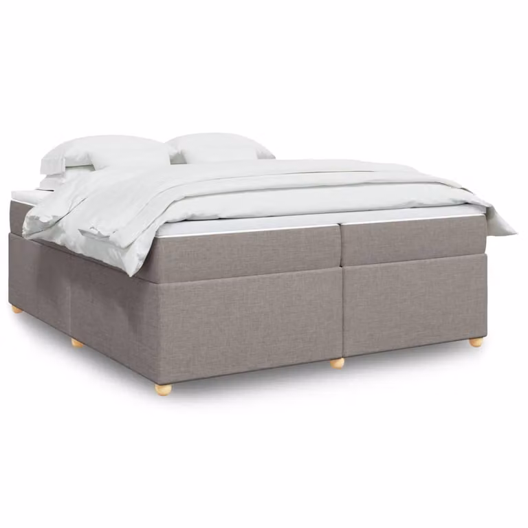 vidaXL Giroletto a Molle con Materasso in Tessuto Tortora L/P: 200 x 200 cm