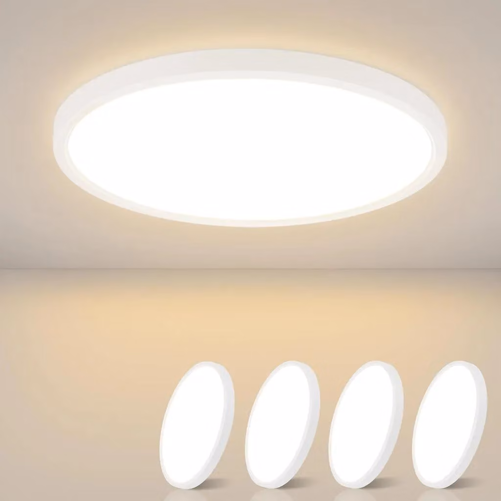 ZMH Lampada da soffitto a LED bianca 4ER Lampada da soffitto piatta 8W 3000K Bianco caldo 17cm Piccola illuminazione da soffitto per cucina e corridoio