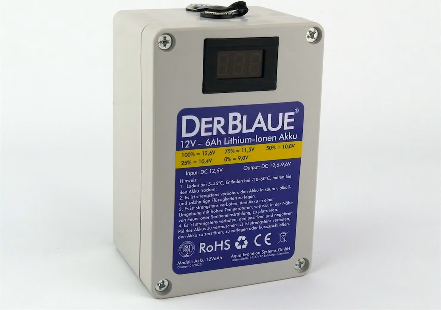 DerBlaue Akku 12V, 6Ah Lithium-Ionen Akku
