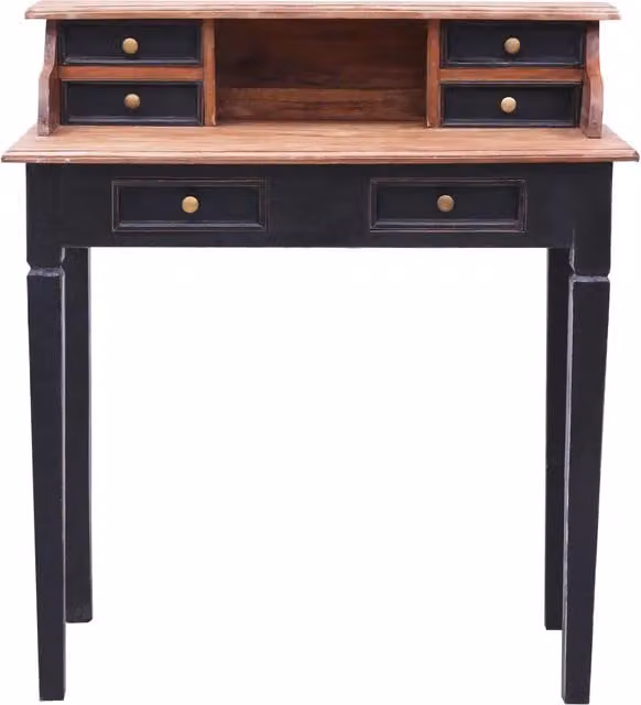 Scrivania in legno stile rustico vidaXL marrone e nero L: 90 cm, P: 50 cm, H: 101 cm