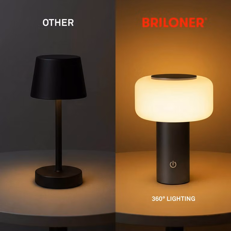 Briloner Lampada da tavolo LED ricaricabile Juna, antracite, IP44, dimmerabile, 20 cm dimmerabile, Nero, Plastica, Moderno
