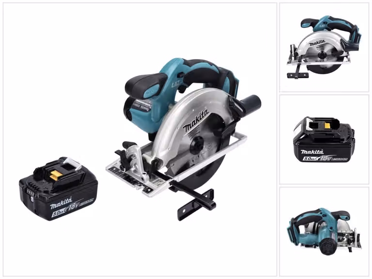Makita DSS 611 18V Sega circolare a batteria 165mm + 1x Batteria BL1850 5,0 Ah - senza caricatore