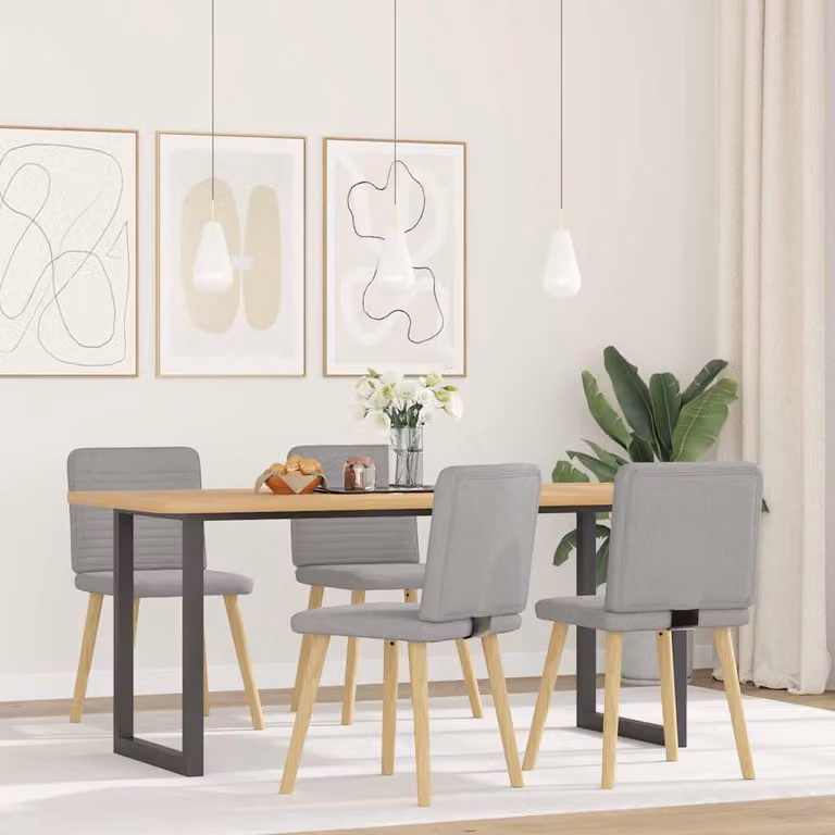 vidaXL Sedie da Pranzo 4 pz Grigio Nuvola in Tessuto
