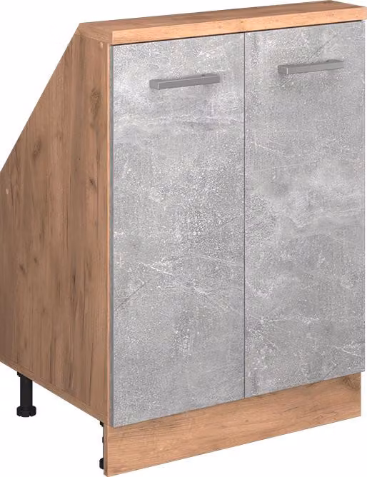 Mobile cucina sottotetto Vicco R-Line Calcestruzzo 60 cm con 2 porte, Model 58264