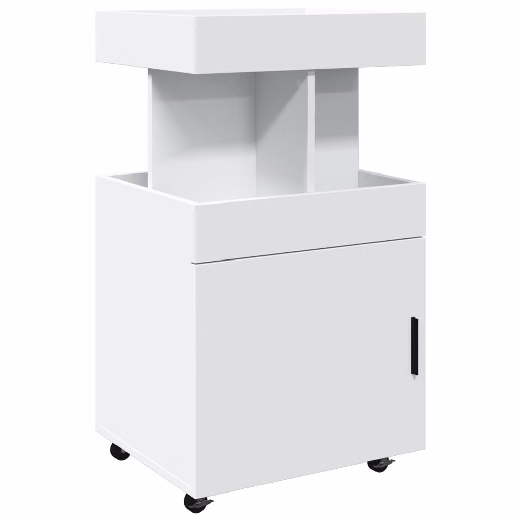 Carrello bar bianco 50x41x89 cm in legno
