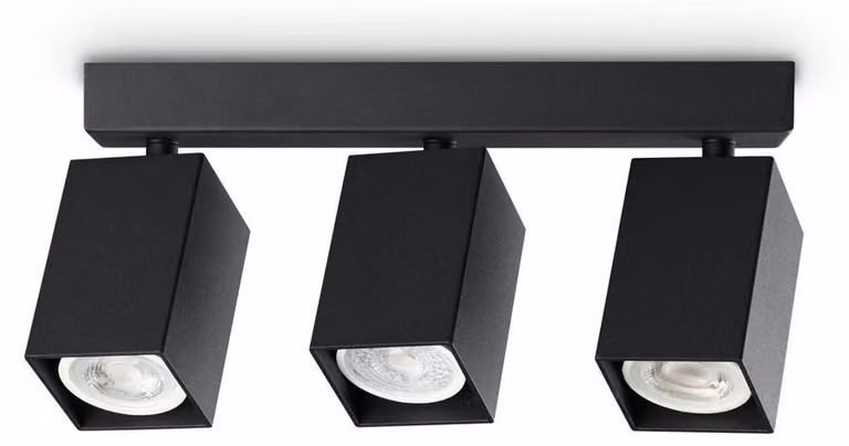 Plafoniera DYNAMITE 3 Luci Gu10 Nero Dimmerabile con Lampadine Ideal Lux