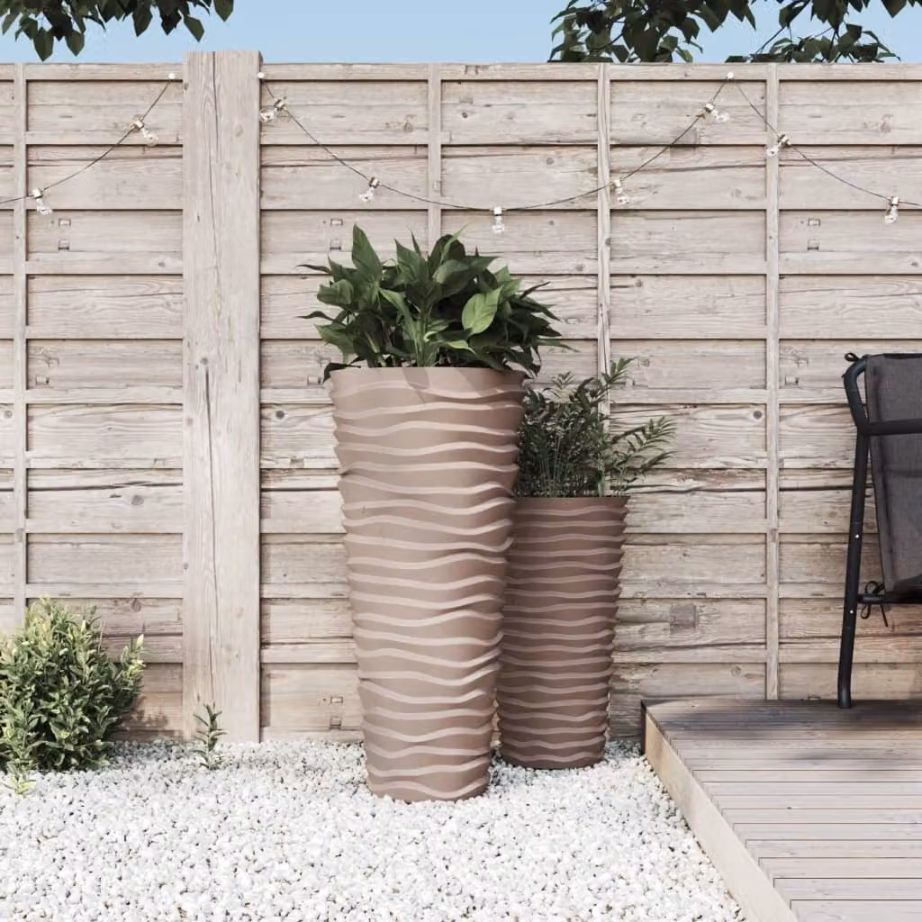 Fioriera vidaXL con interno rimovibile in plastica marrone per giardino e orto da 18/45 L