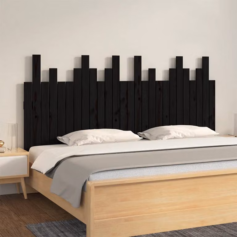 Testiera da parete vidaXL in legno massello di pino nero L: 166 cm, P: 3 cm, H: 80 cm