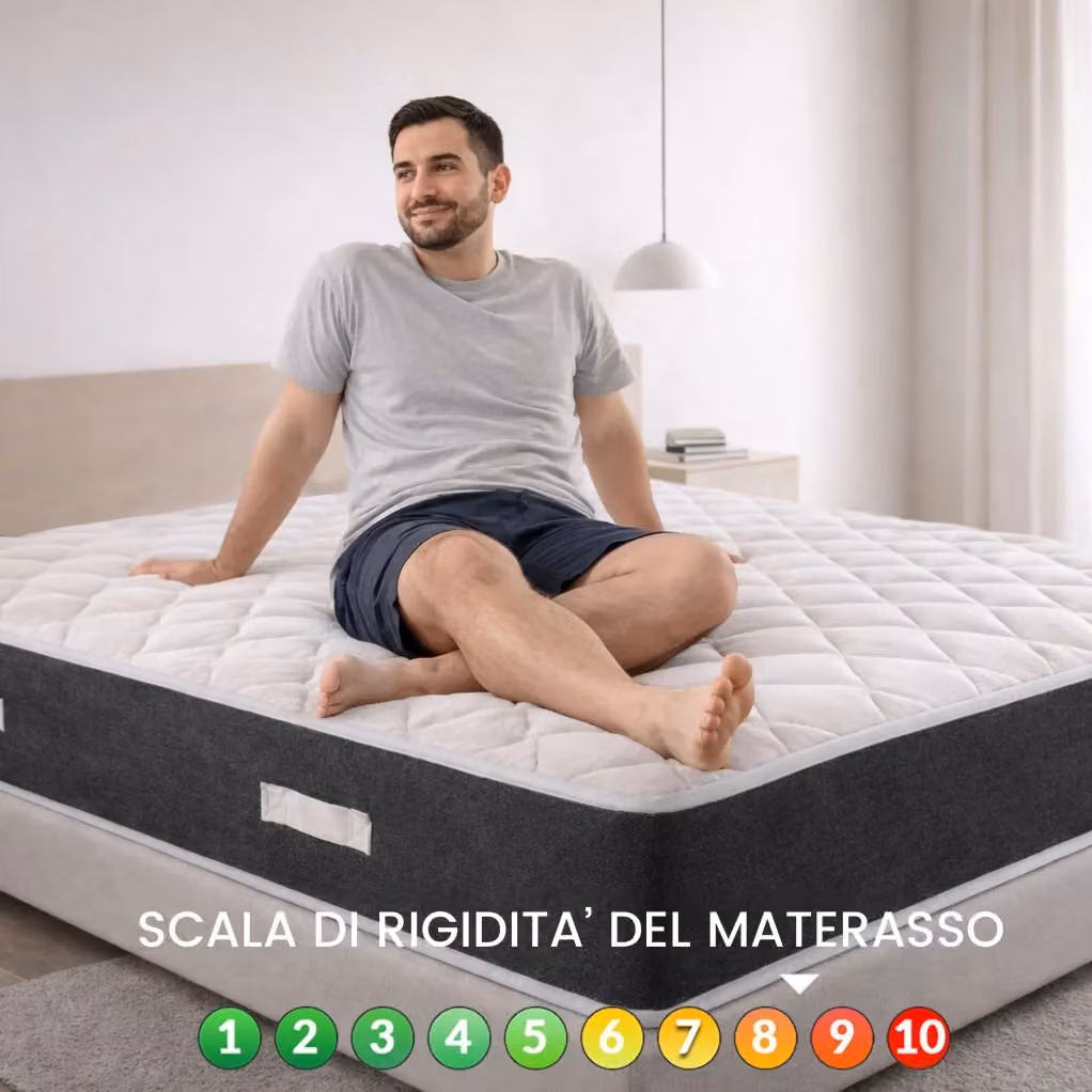 Materasso singolo Geemma Mod. Prime 24 in memory foam ortopedico, anallergico e con regolazione della temperatura, colore bianco, L 110 cm x P 200 cm x H 24 cm – 2