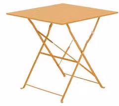 Tavolo pieghevole da esterno Amicasa in acciaio Senape L: 70 cm, P: 70 cm, H: 71 cm