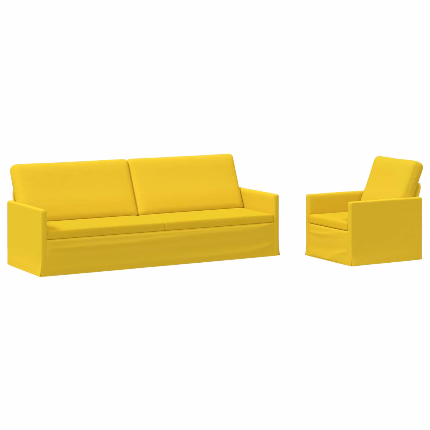 Set di 2 divani moderni vidaXL in tessuto giallo con struttura in metallo per il tuo soggiorno