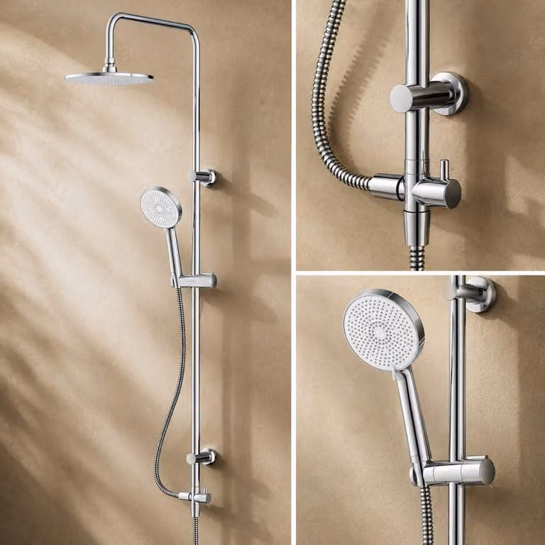 Doccia a soffitto con miscelatore termostatico, cromato, diametro 250 mm