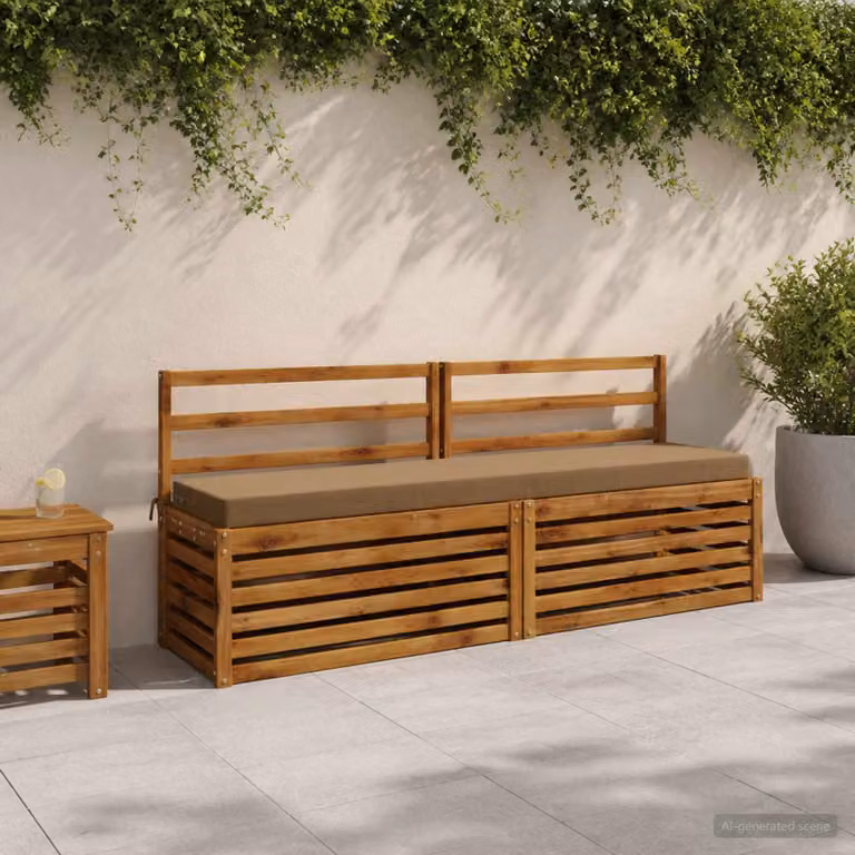 Cuscino per panchina vidaXL SOEST in poliestere beige con rivestimento rimovibile e resistente ai raggi UV
