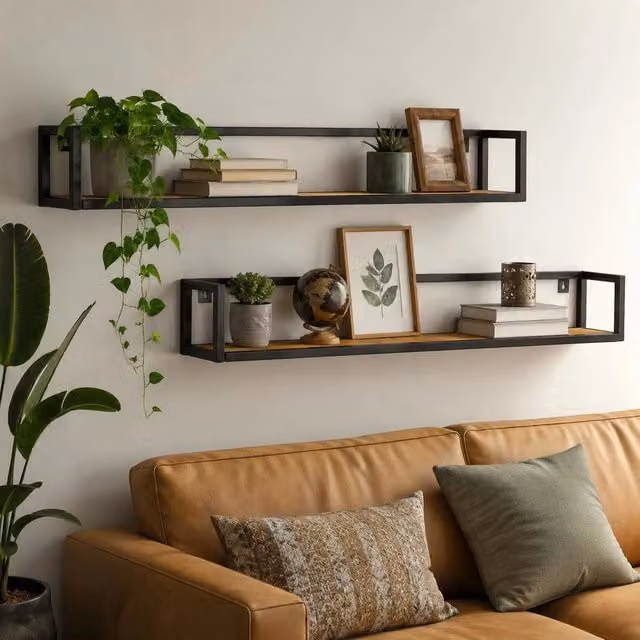 Wall Shelves 2 Pcs 120 Cm Rough Mango Wood