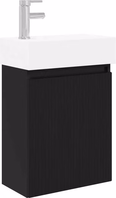 Armadio da bagno sospeso Design In nero opaco con ante a battente L/P/H: 45,5 x 22,5 x 84 cm