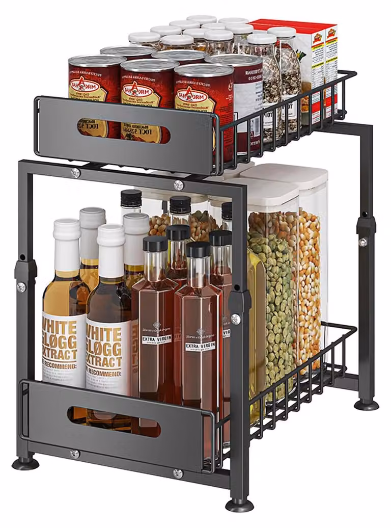 Organizzatore sottolavello - Scaffale da cucina estraibile a 2 livelli