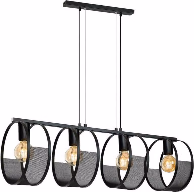 Moderna lampada a sospensione nera Hydra 2753/Z-B-4 con 4 punti luce Regolabile in altezza E27 IP 20 Metallo