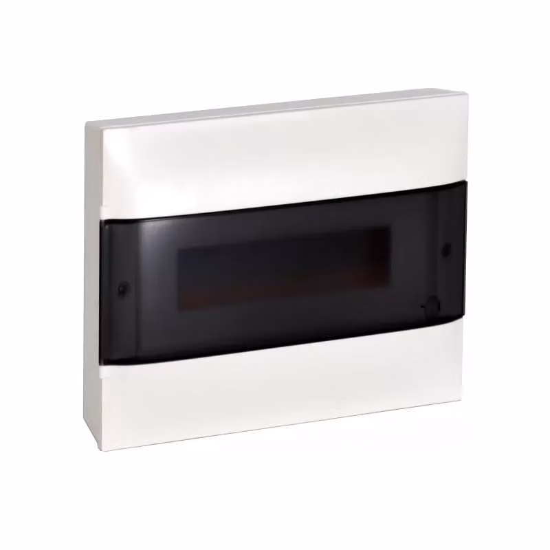 Distributore a superficie Legrand Praktibox S, con sportello in vetro fumé, bianco, 1x 12 moduli 135211