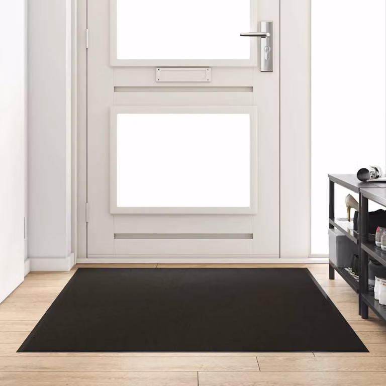 Tappetino rettangolare moderno vidaXL nero in poliammide, L 120 cm x P 180 cm