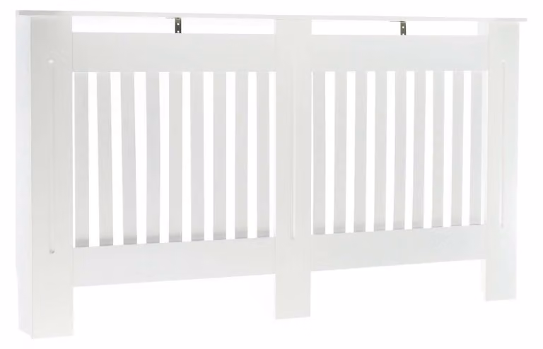 Copertura per radiatore, colore bianco, effetto lamellare, dimensioni 172 x 19 x 82 cm, per termosifoni
