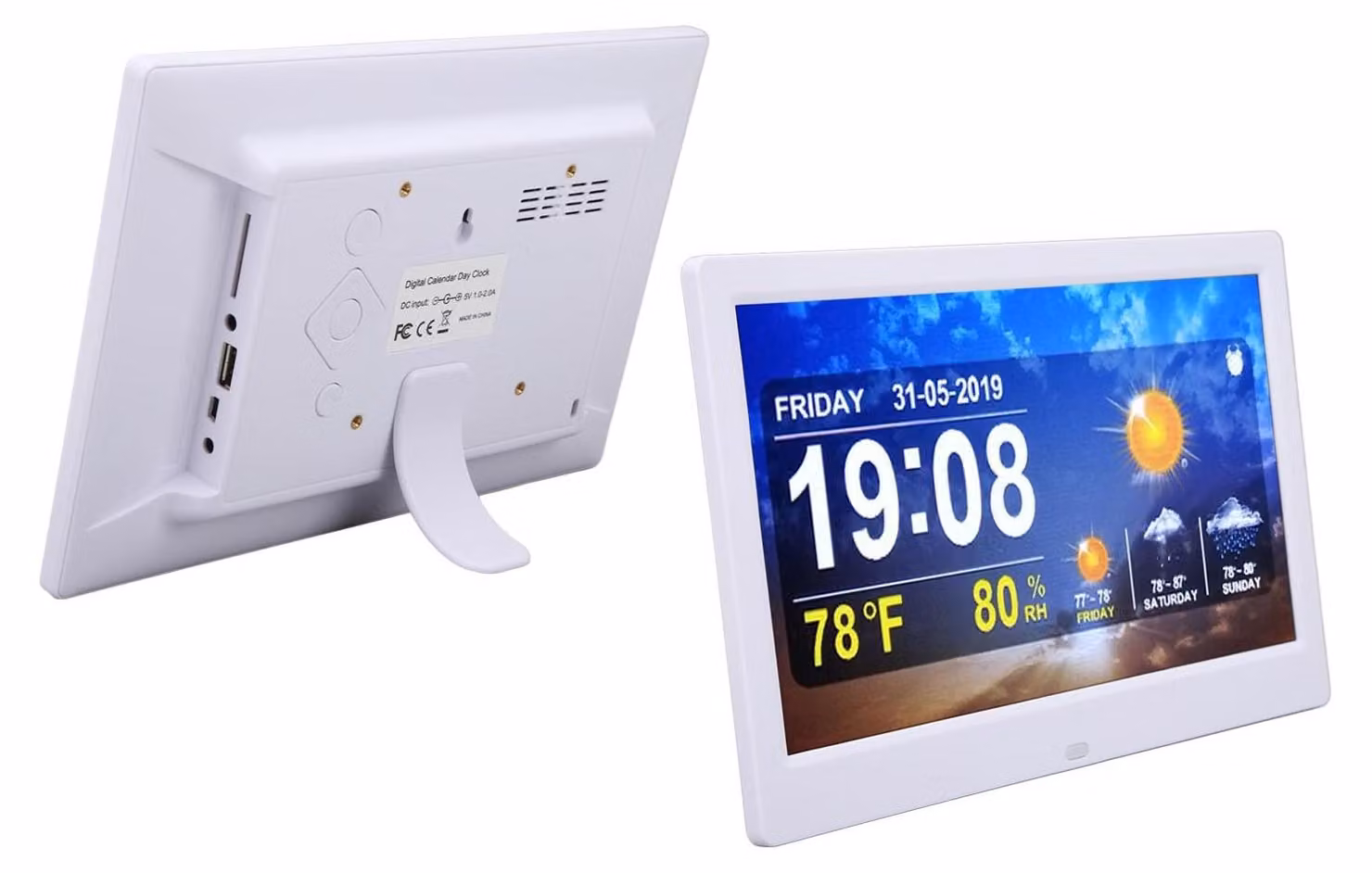 Orologio digitale da 10 pollici con stazione meteorologica, 5 allarmi e telecomando