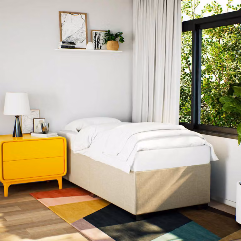vidaXL Giroletto senza Materasso in Tessuto Beige L 80 cm x P 200 cm