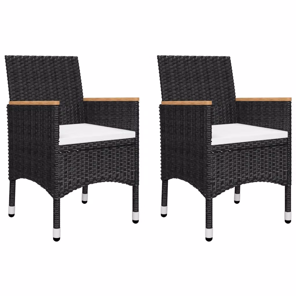vidaXL Set da pranzo da giardino 5 pezzi nero