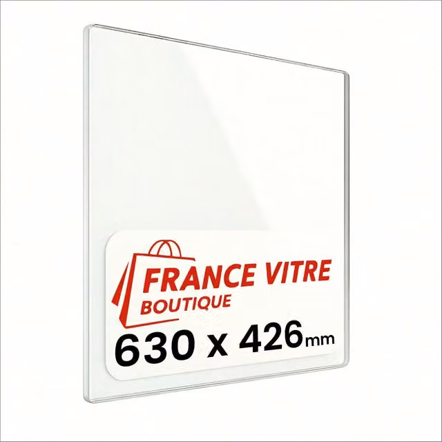 Vetro di ricambio trasparente per stufa a legna e caminetto resistente al fuoco L 63,0 cm x H 42,6 cm x Spessore 4,0 mm – 1