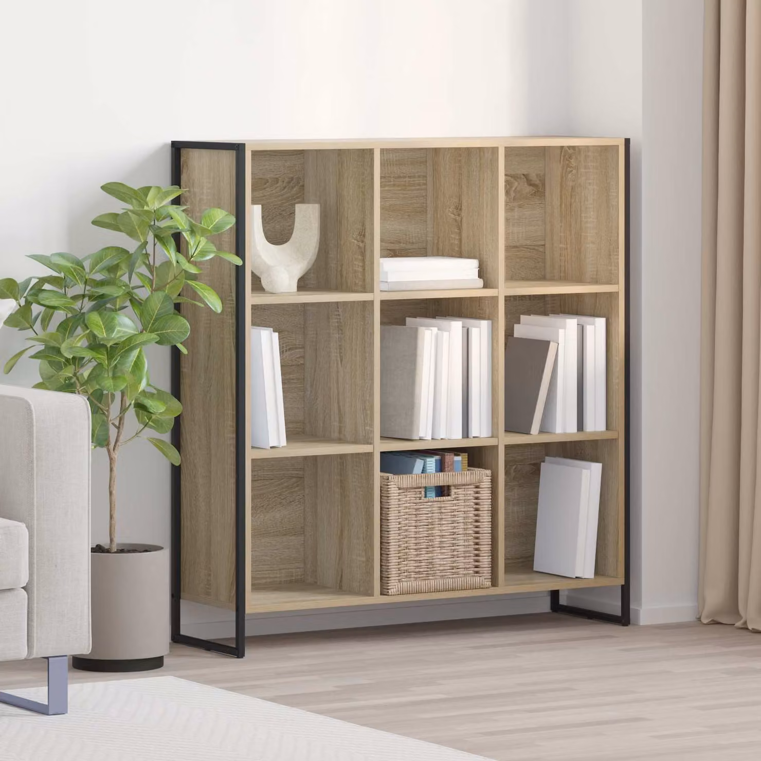 vidaXL Armadio per Libri in Stile Industrial Marrone L: 99,5 cm, P: 30 cm, H: 108 cm