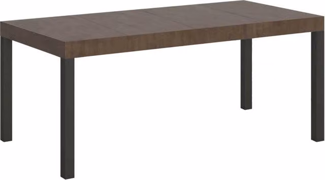 Tavolo allungabile Itamoby moderno con piano in laminato marrone e telaio antracite L/P: 90 x 90 cm, estensibile fino a 246 cm