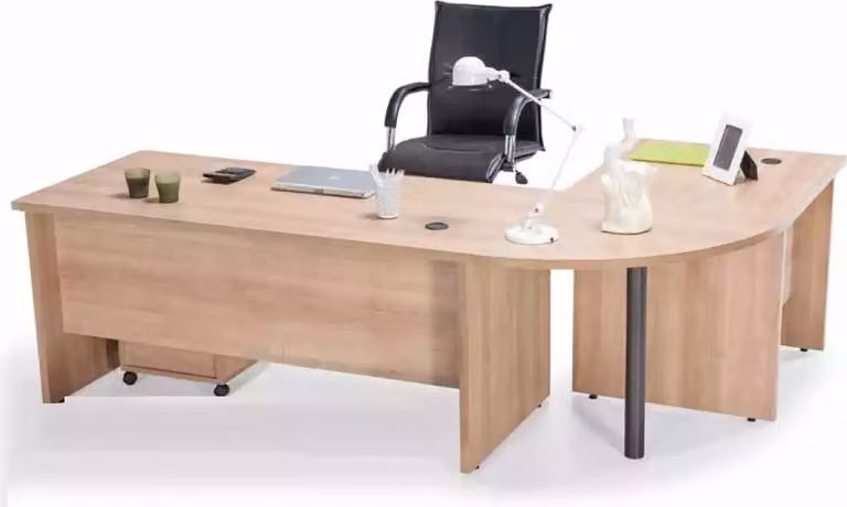Eckschreibtisch Tisch Kommode Buche Kommode Büro Möbel Einrichtung 2tlg.