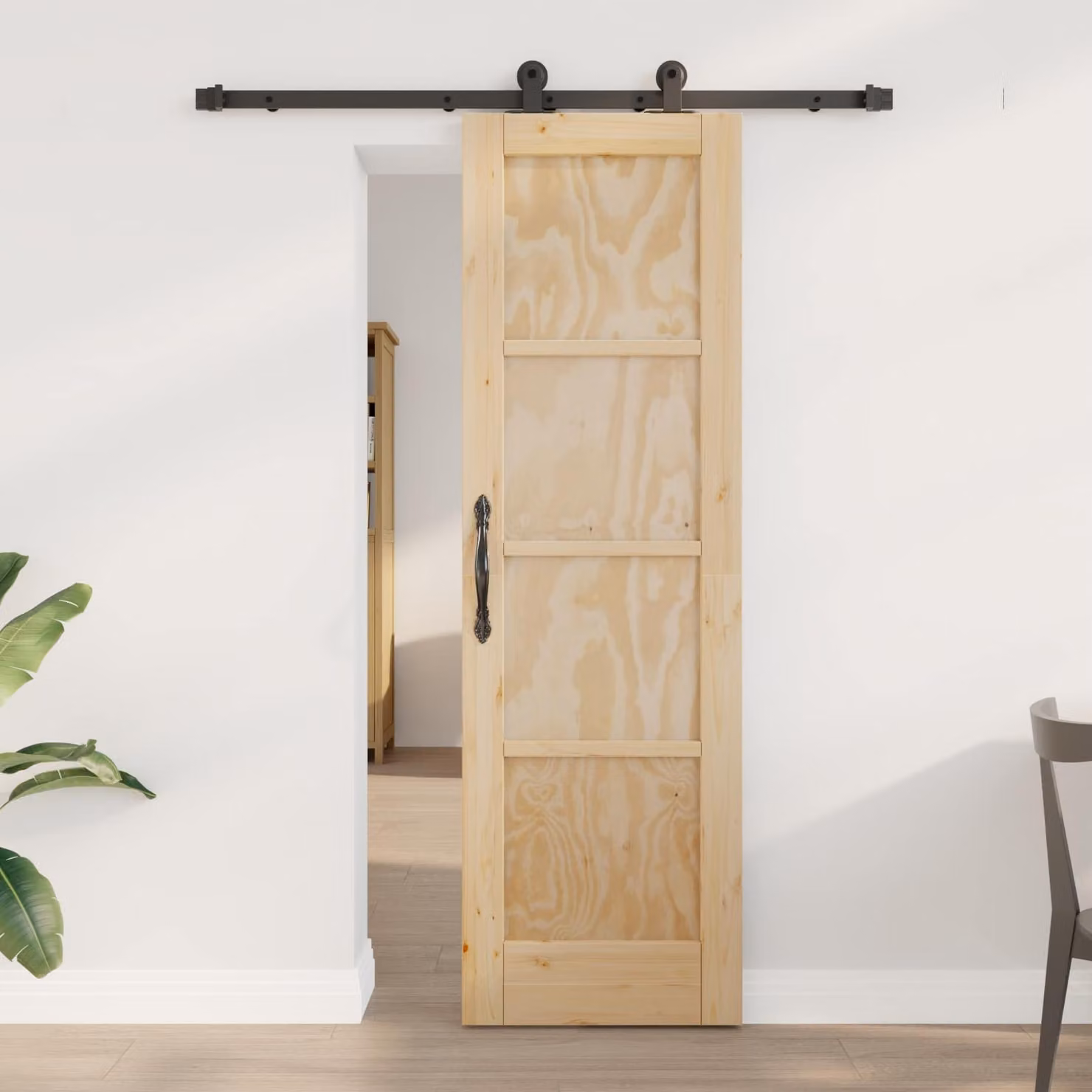 Porta scorrevole moderna vidaXL ORKDAL in legno di pino color marrone e beige L: 61 cm, H: 198,5 cm