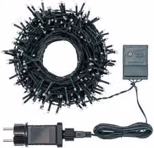 Filo Verde 360 luci - MINILED Bianco caldo (25,7 + 4 mt) 8 Giochi di luce XMAS KING 40199