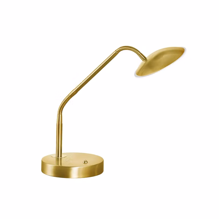 FISCHER & HONSEL Lampada da tavolo Tallri, dimmerabile, Ottone / Oro, Soggiorno / Sala da pranzo, Metallo, Moderno, Lampada da tavolo