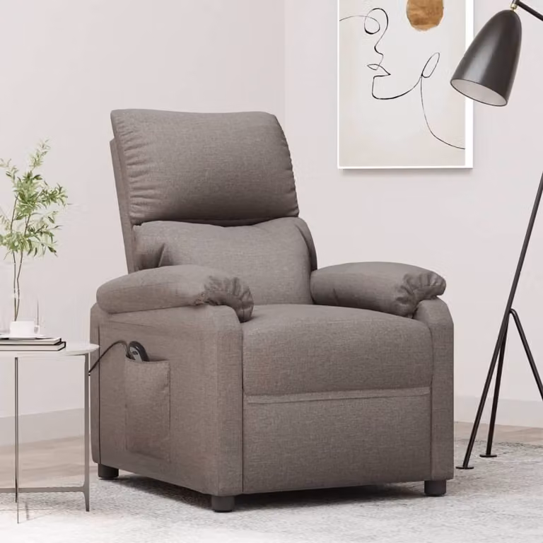 Maison Exclusive - Poltrona relax elettrica in tessuto color tortora