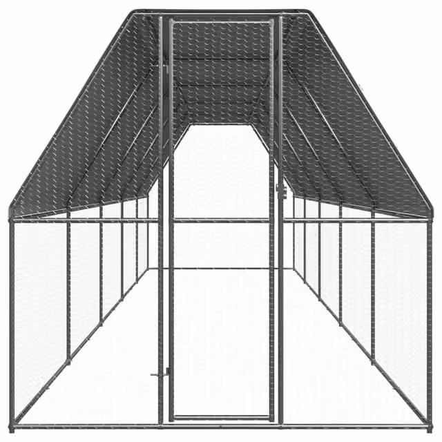 Gabbia per polli da esterno Videx in acciaio zincato grigio L: 10 m, H: 2 m, P: 2 m