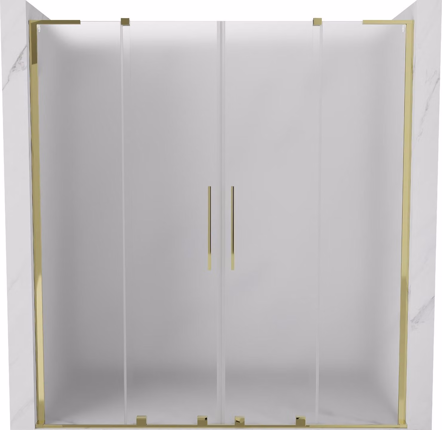 Mexen Velar L Duo porta doccia scorrevole 170 cm, smerigliata, oro - 871-170-003-32-50