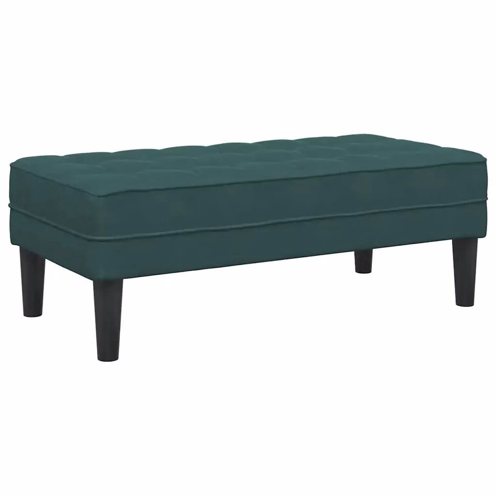 Panchina moderna con cuscino in velluto verde vidaXL L: 113 cm, P: 57 cm, H: 39 cm – 2