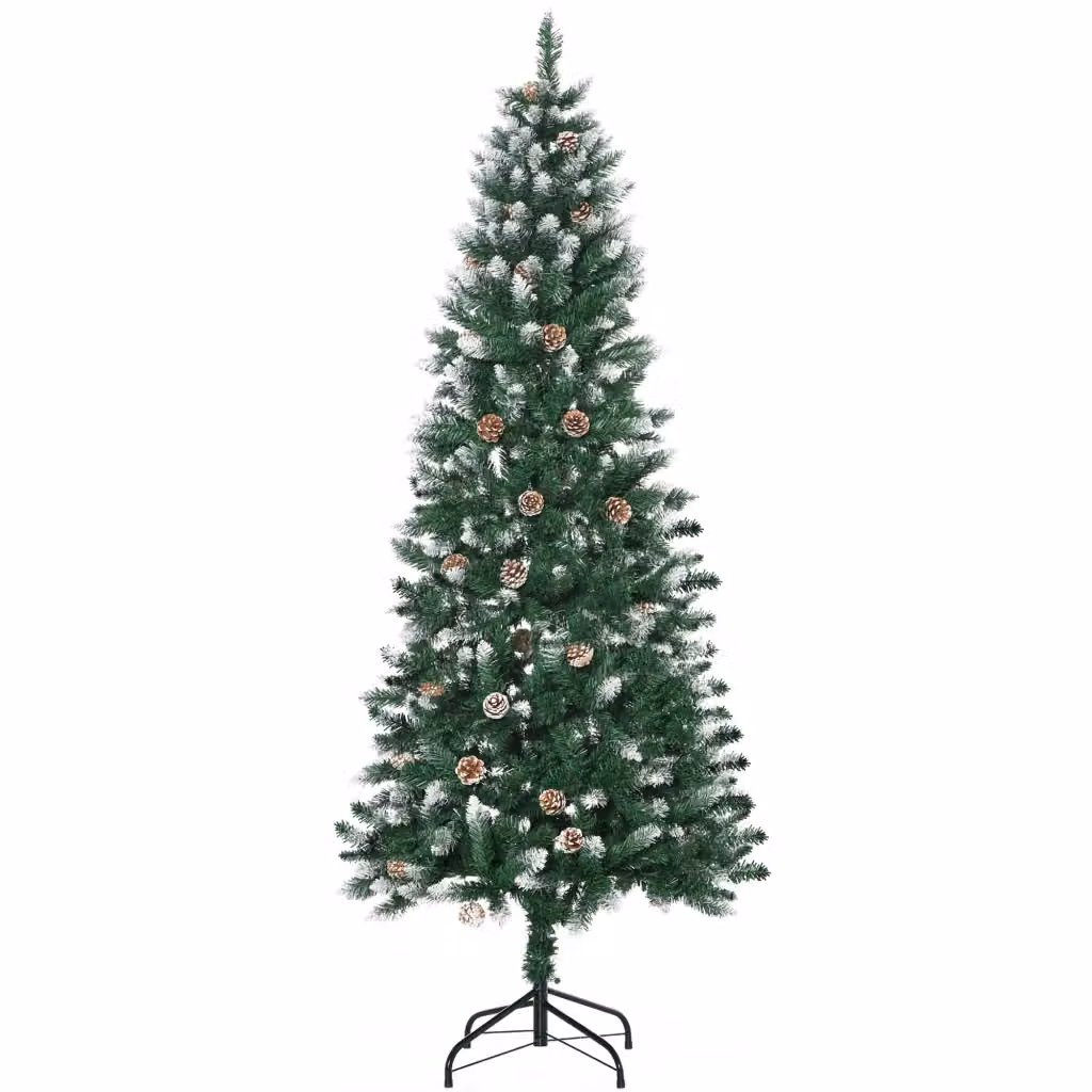 Albero di Natale Artificiale Innevato XYLO Verde con 508 Rami e 49 Pigne, Altezza: 180 cm – 2
