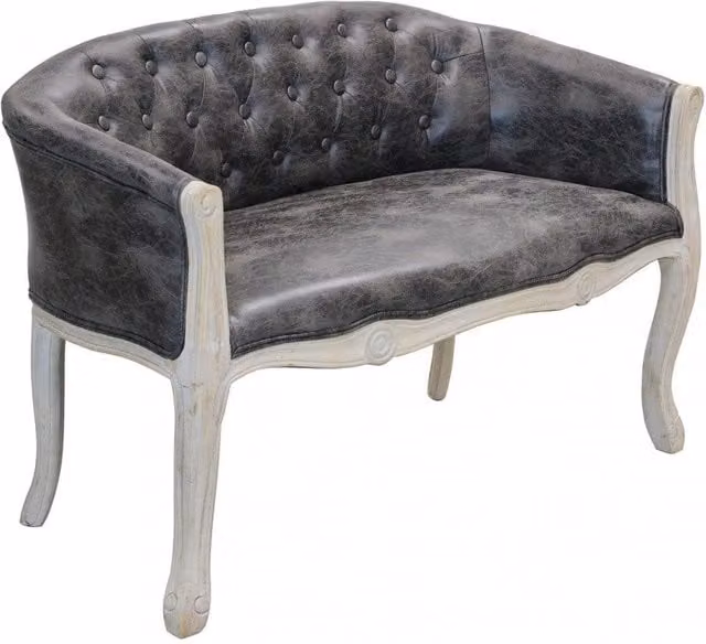 Divano Coleman 107x61x70 h cm in Similpelle Grigio scuro