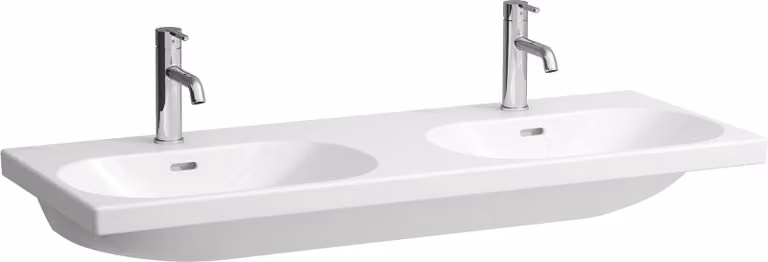 LAUFEN LUA lavabo double, sans trou pour robinet, sans trop-plein, 1200x460mm, H8140810001421, H8140810001421