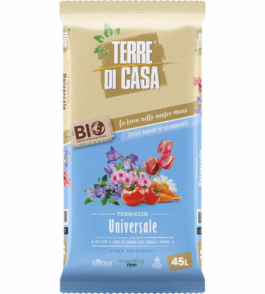 Terre di Casa Terriccio Universale Bio - Adatto a Tutte le Piante 45 lt