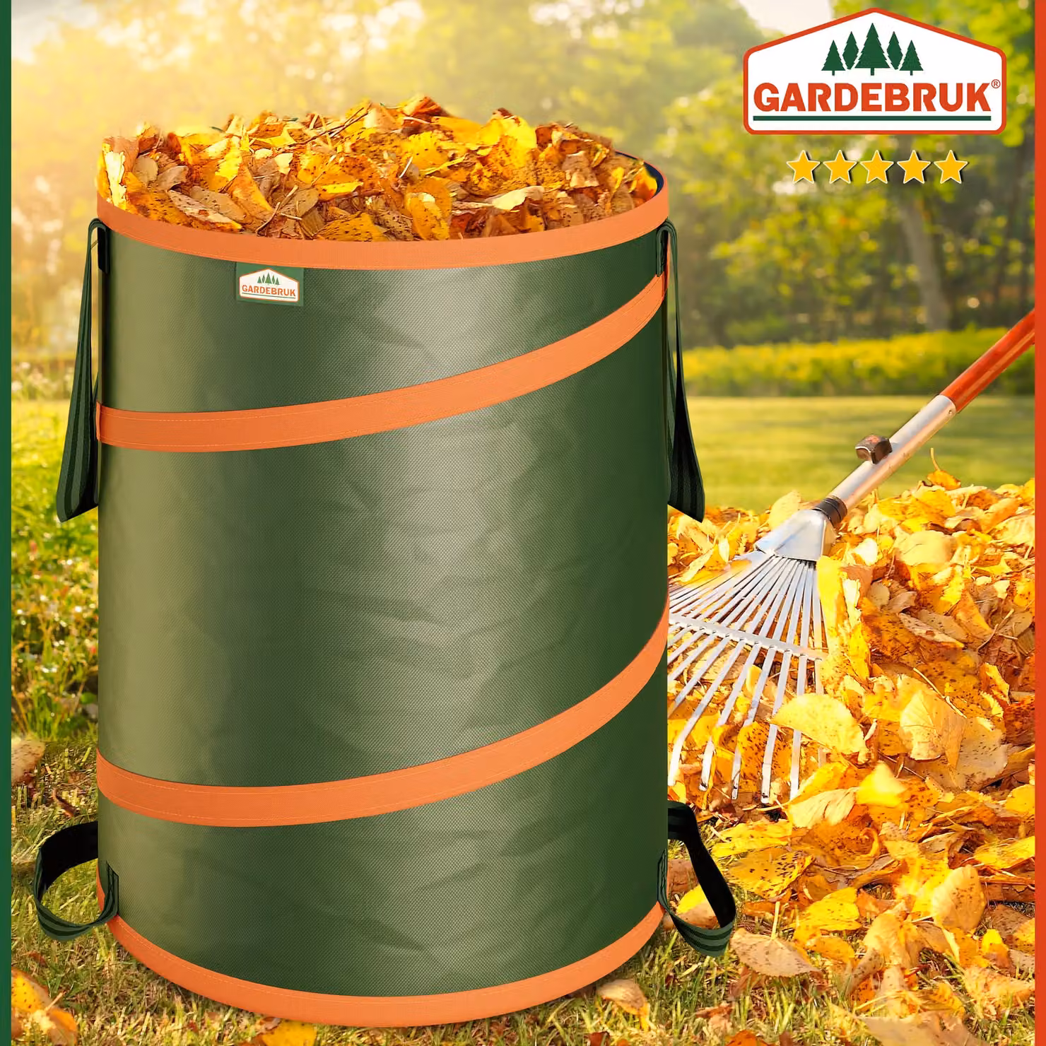 Set di 3 sacchi da giardino Gardebruk in poliestere verde da 85L – 2