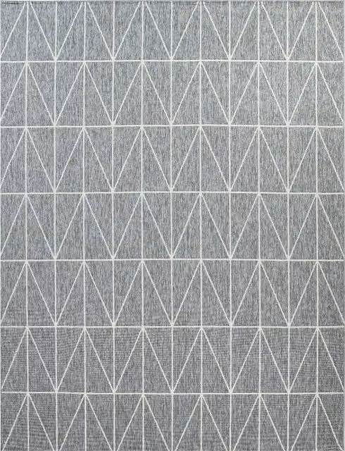 Tappeto Bruna grigio per interni ed esterni con design geometrico scandinavo L: 120 cm, P: 170 cm
